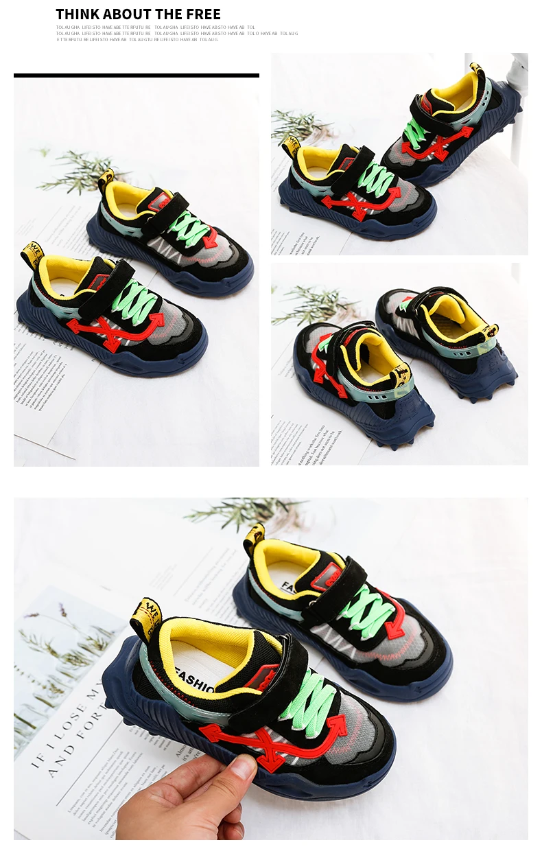 Осенние детские спортивные кроссовки для маленьких девочек; повседневные кроссовки из натуральной кожи; детская сетчатая обувь; брендовые кроссовки на массивном каблуке для мальчиков