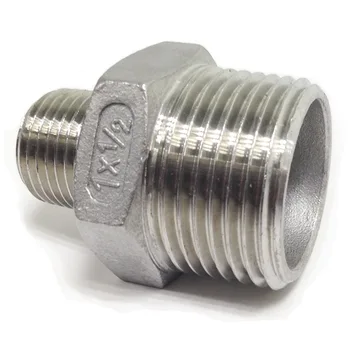 

Free shipping 1/2"x3/8" Male Hex Nipple Threaded Reducer Pipe Fitting Stainless Steel 304