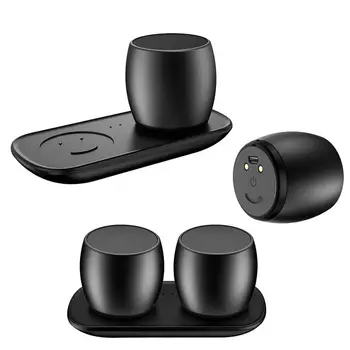 

Wireless Metal Bluetooth Speaker Mini Stereo Speaker Twins Speaker Card Insert Subwoofer Computer Portable Speaker Dropship