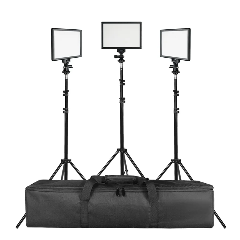 SUPON L122T 3 комплекта светодиодной лампы для фотографического освещения со штативом