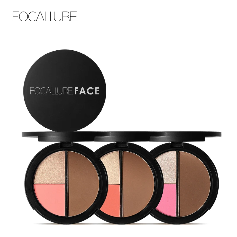 

FOCALLURE Highlighter & Bronzer palette Face contour shimmer highlighter blusher palette professional natural blush palette