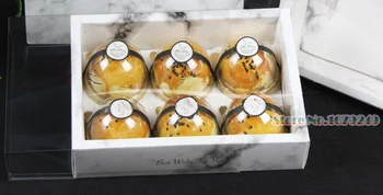 

21*14*5cm Clear Transparent Marble Cake Box Dessert Macarons Mooncakes Boxes Pastry Packaging Boxes 50pcs/lot- 100pcs/lot