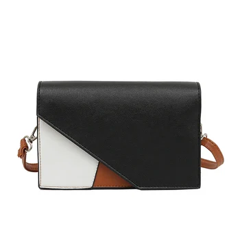 

Trend new Patchwork Color Women bag high quality Imitation Leather shoulder bag croosbody bag Personality Design fashion handbag