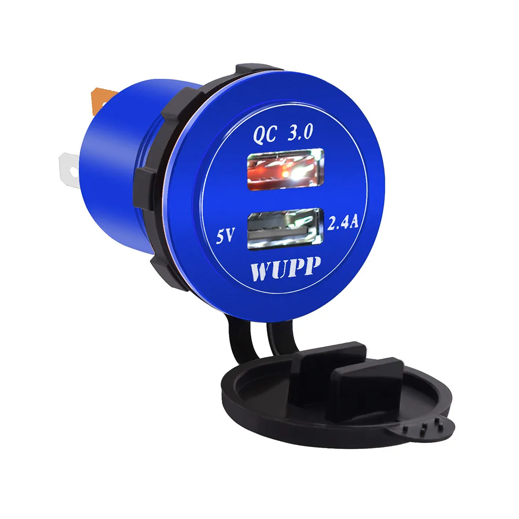 EPULA Новый DC12V 24V двойной порт USB Автомобильное быстрое зарядное устройство 30 Вт