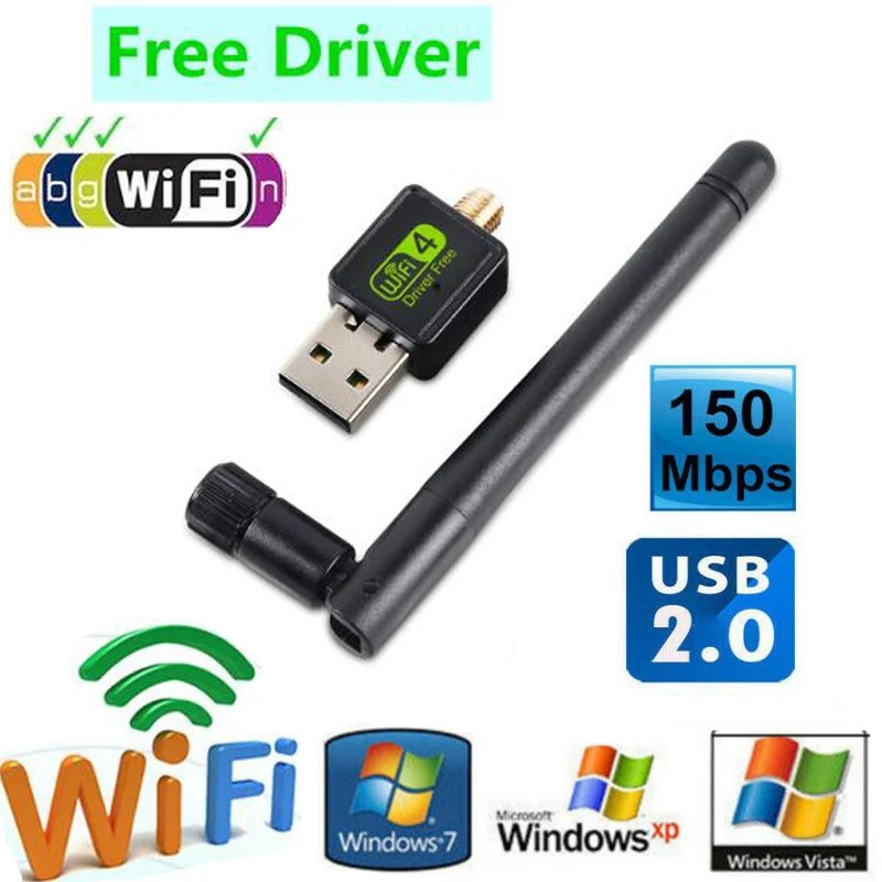 Свободный привод с USB Wifi адаптер 150 Мбит/с Wi fi 2,4 ГГц адаптер Антенна USB Ethernet PC Wi-fi адаптер LAN Wifi ключ AC Wifi приемник