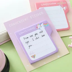 Notes imprimées à plusieurs reprises en forme de licorne, mémo créatif pour étudiant, rappel, Notes d'enregistrement, autocollants, onglets d'indexation 