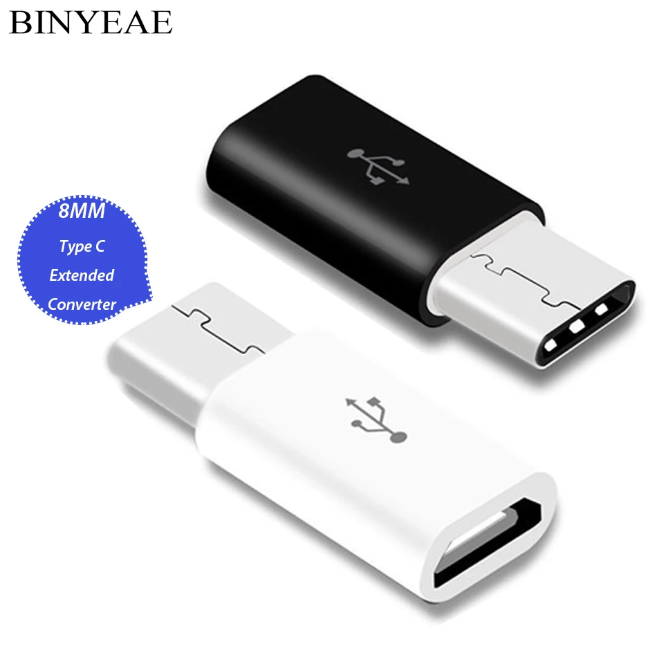 8 мм Длинный конвертер для Blackview BV8000/BV9000/Pro S6 usb type C адаптер Micro USB Женский к type C Мужской USB-C адаптер OTG кабель