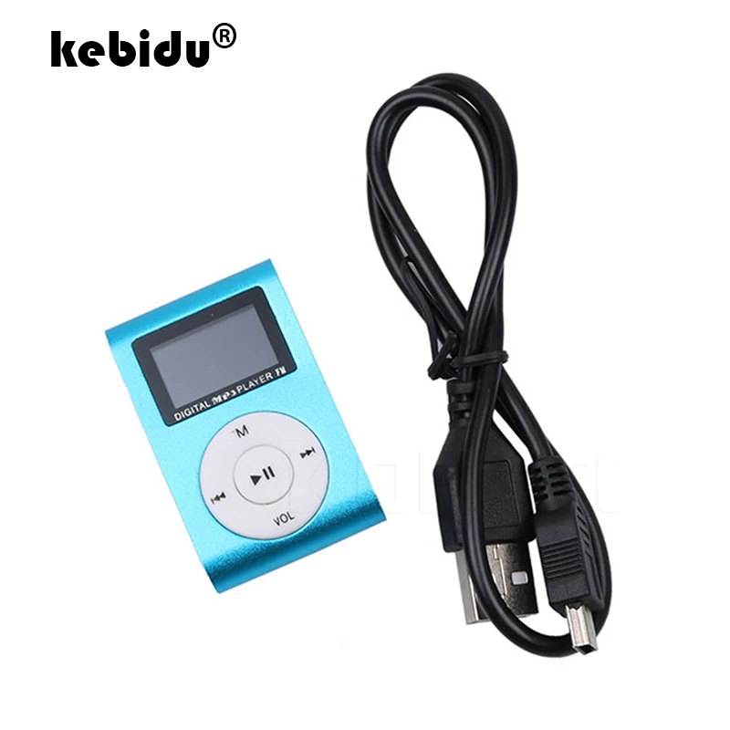 

kebidu MP3 LCD Screen Metal Mini Clip MP3 Player With Micro TF/SD Card Slot and USB Cable MP3 Music Player