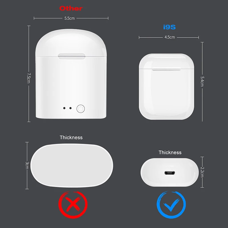I9S TWS Mini 5 0 Bluetooth наушники портативные беспроводные гарнитура для iPhone X XR 8 7 6 Plus Samsung