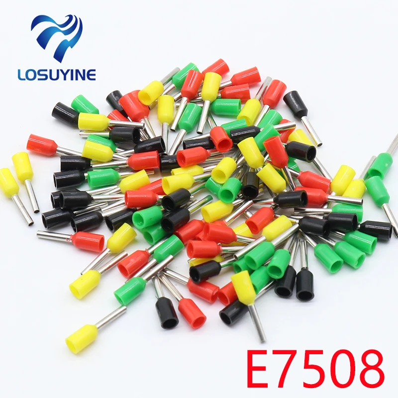 

E7508 100PCS/Pack Tube insulating Insulated terminals 0.75MM2 Cable Wire Connector Insulating Crimp Terminal Connector E-