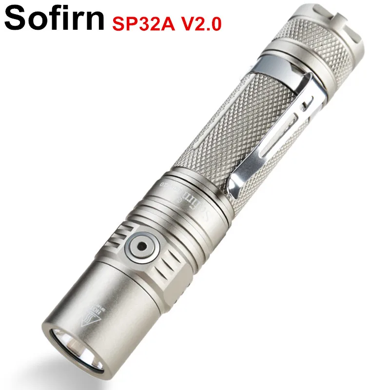 Cena Sofirn New SP32A V2.0 wysokiej latarka elektryczna led 18650 Cree XPL2 1300lm latarka 2 grupy przez DTP PCB lampka kontrolna blade złoto