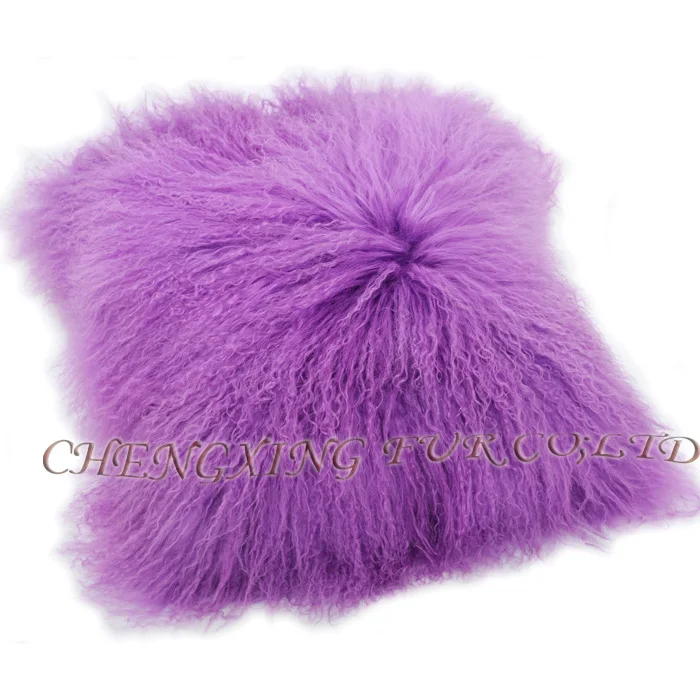 CX-D-47, меховая наволочка из ягненка в монгольском стиле/декоративные длинные наволочки для волос~ Прямая - Цвет: Фиолетовый