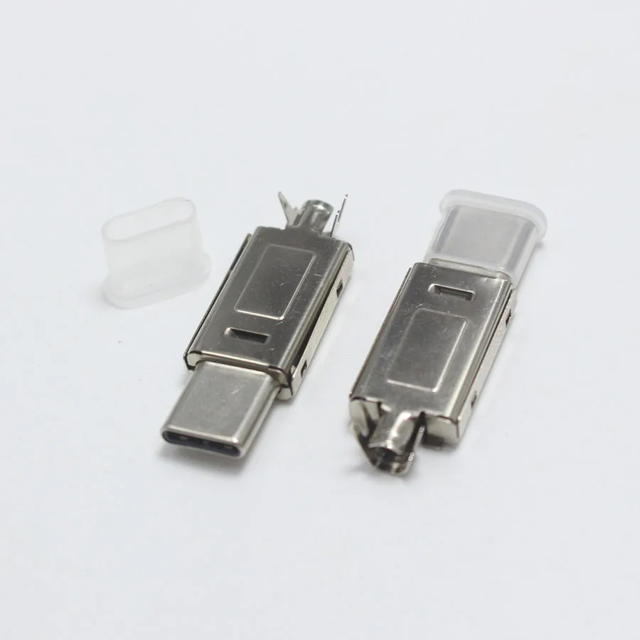 1 комплект цельнометаллический USB 3,1 type C штекер сварочный тип для самостоятельной зарядки данных разъем для OD мм2 кабель С Пылезащитным покрытием 4 в 1