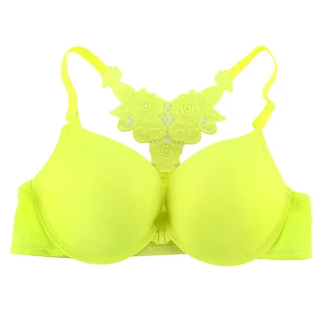 Fashion Women Front Closure Lace Racer Back Bras Racerback Push Up