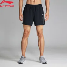 Li-Ning мужские шорты для бега, дышащие, обычная посадка, 91.1% полиэстер, 8.9% спандекс, подкладка, спортивные шорты AKSN249 MKD1567