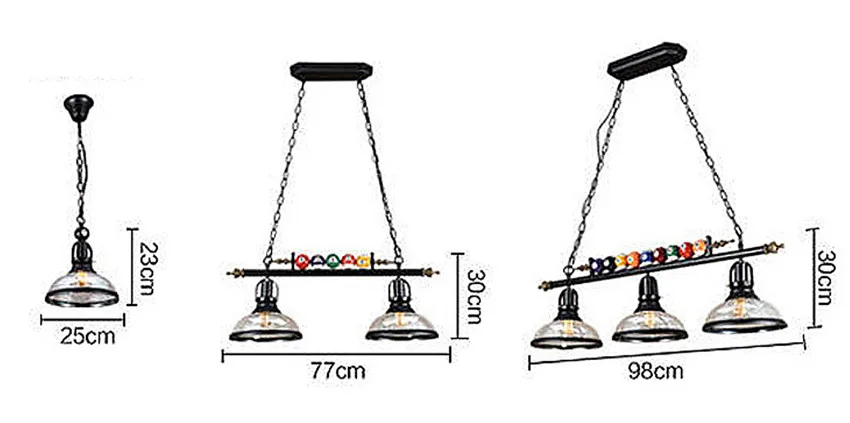Скандинавские Ретро промышленные подвесные светильники для ресторана, бара, кафе, креативная Подвесная лампа, стеклянная Подвесная лампа для бильярдного стола, декоративная Подвесная лампа