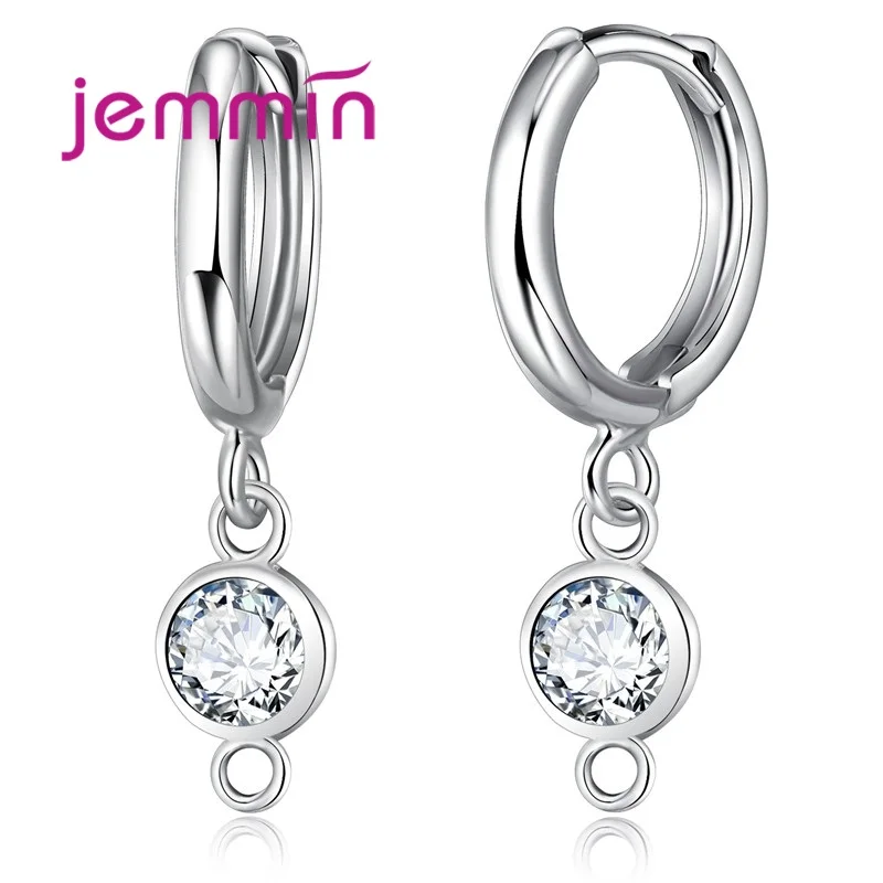 Серьги кольца женские из серебра 925 пробы с фианитами 2 шт./лот|hoop earrings|jewelry