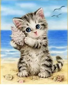 

Full Square Diamond 5D DIY Diamond Painting "Cat with Shell by t " Embroidery Cross Stitch Rhinestone Mosaic Painting Home Decor