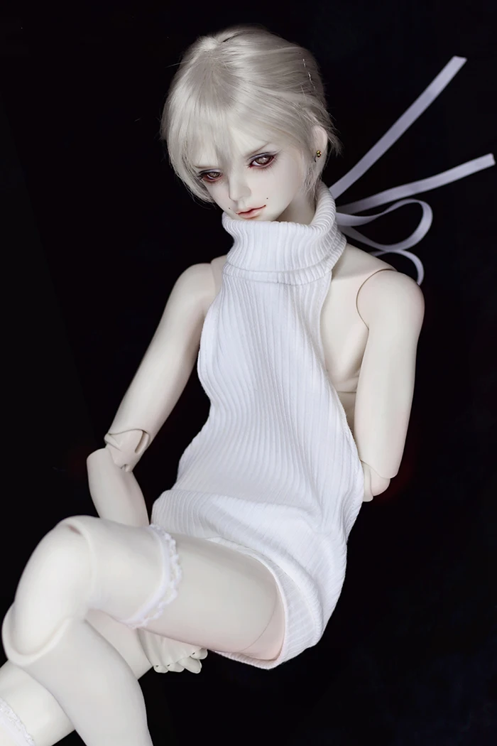BJD clothes Turtleneck backless white sweater for 1//3 1//4 BJD DD doll accesories