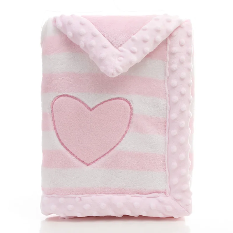 Двухслойное детское одеяло с рисунками животных из мультфильмов; теплое хлопковое детское одеяло для новорожденных; накидка для коляски; зимнее детское одеяло - Цвет: FSX