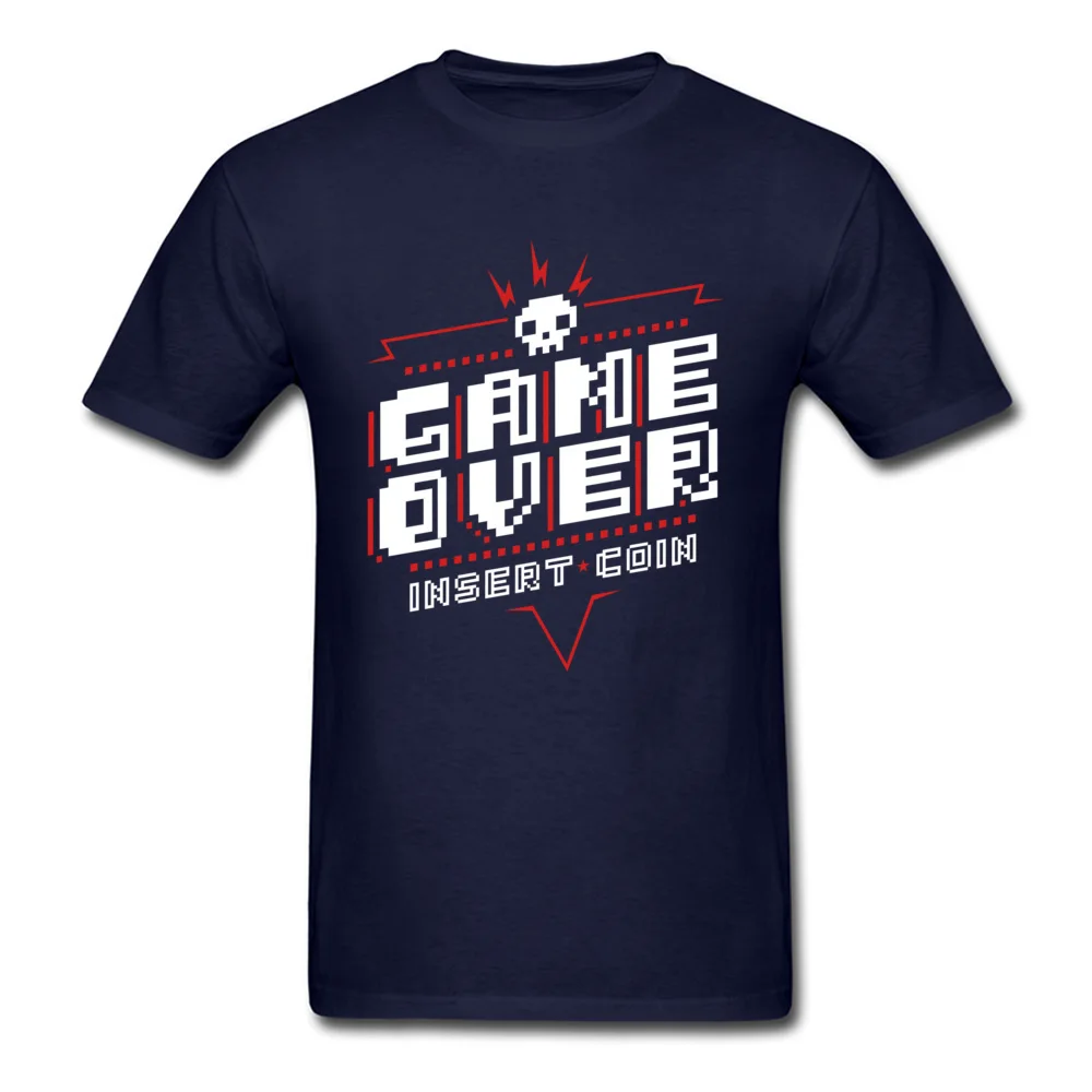 Game Over Red Father Day Pure Cotton Crewneck Tees Short Sleeve Printed On Tee Shirts Dominant Fitness Tight T Shirts Game Over Red navy