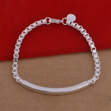 

925 Sterling Silver filled Bar Bracelets For Women Men Adjustable Sterling Silver Bar Bracelet Bridesmaid Bracelet Wedding Gift