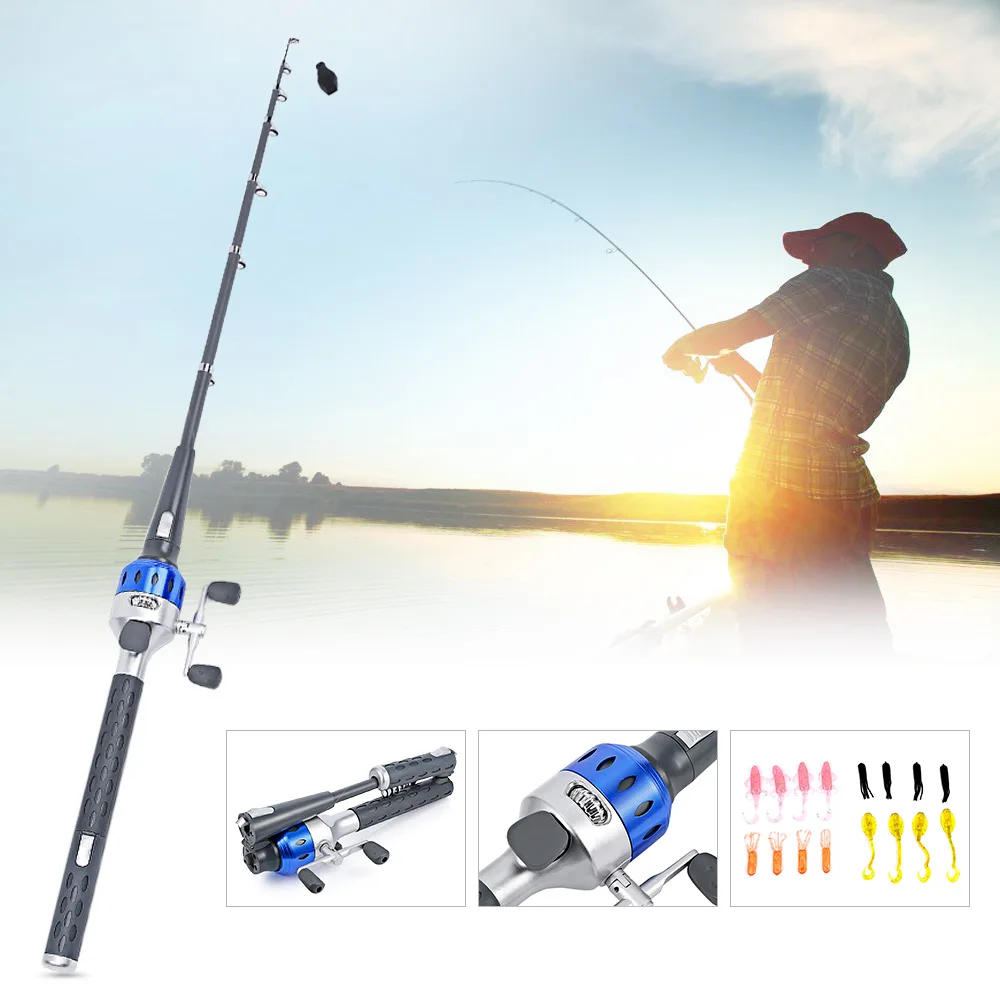 Y4523 1.5m Collapsible Telescopic Fish Rod Combo Bait Fishing Reel Set