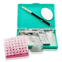 Топ 1 комплект ушной Нос пупка инструмент для пирсинга тела профессиональная нержавеющая сталь 49 пар серьги-гвоздики комплект для создания бижутерии