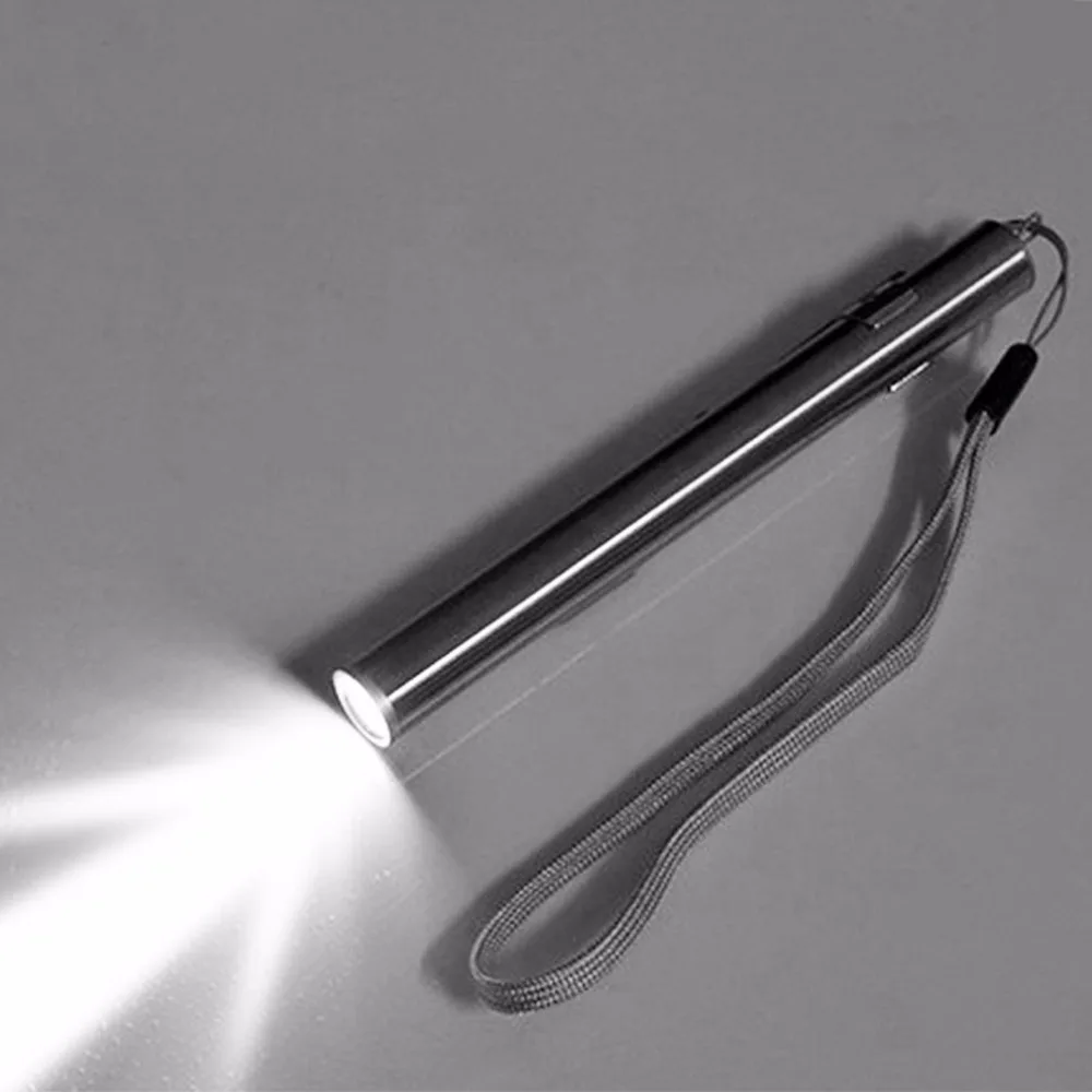 Портативный медицинский удобный ручка USB Перезаряжаемый мини светодио дный-фонарик светодиодный фонарь с зажимом из нержавеющей стали