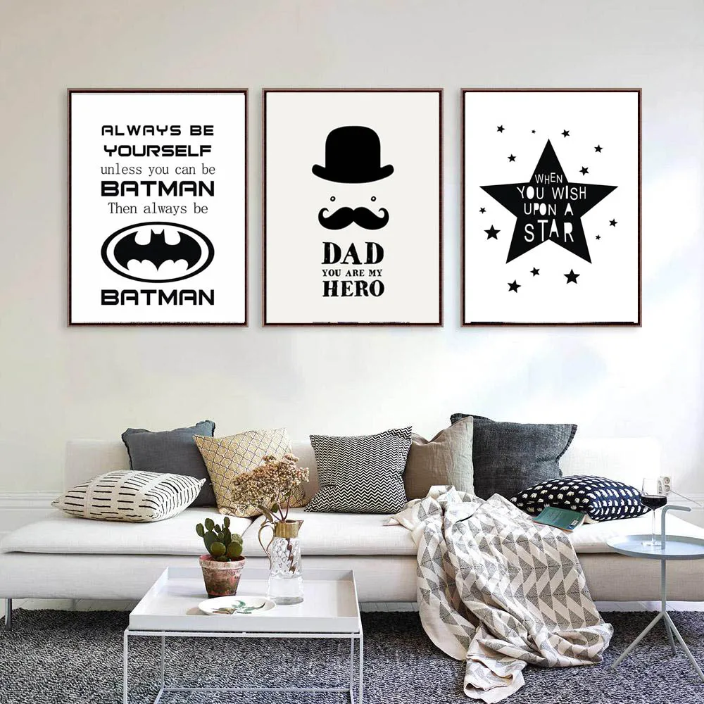 Nordi schwarz wei Inspirational Zitate Kreative heroes Leinwand Kunstdruck Poster Wand Bild Malerei Kinderzimmer Dekoration