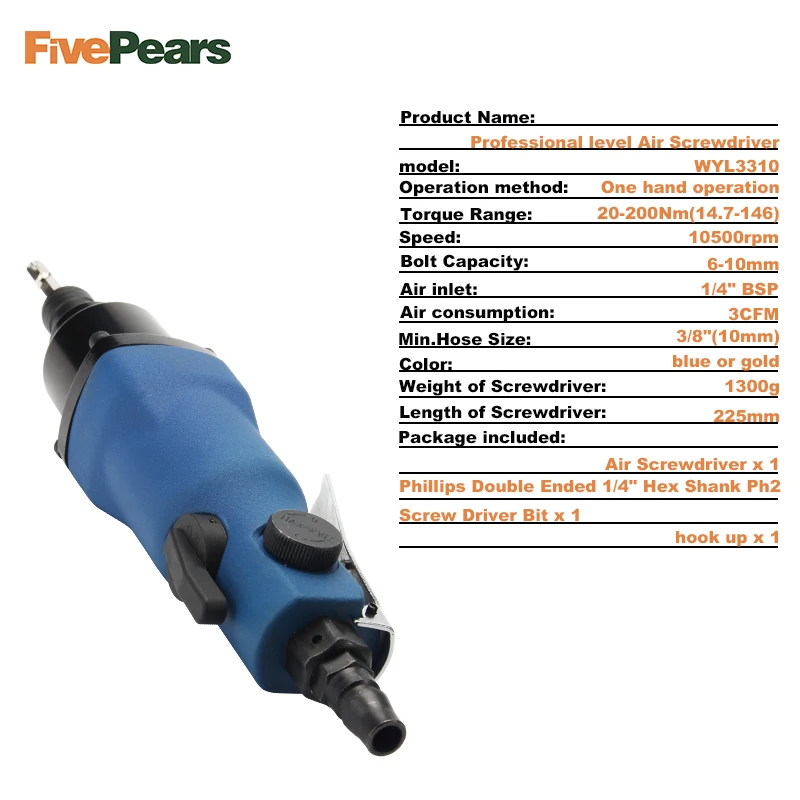 FivePears large torque Pneumatic Air Screwdriver air tool 10H pneumatic tools power tool free shipping Professional level 3310