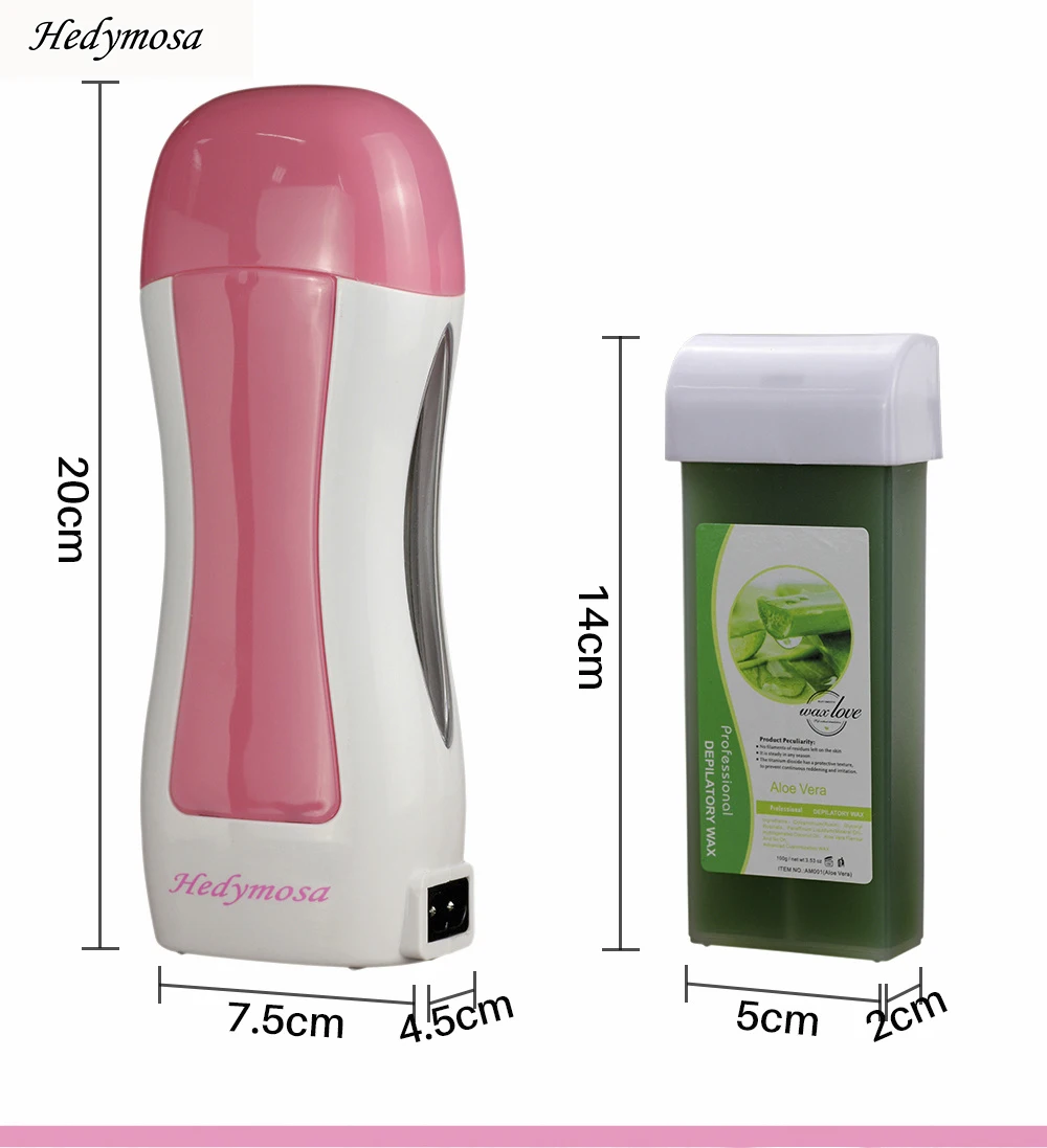 Online Depilación calentador de cera eléctrico Set Depilador 110 V 220 240 V Depiladora Facial afeitado cuerpo indoloro 100G tiras de cera