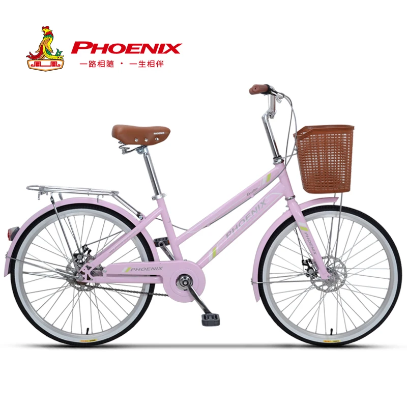Phoenix 24-26 Inch Women Bike Road Bikes Retro Bike Ladies Bicycle Bicicleta Aluminium Double Disc Brake Bisiklet Bicicleta Girl