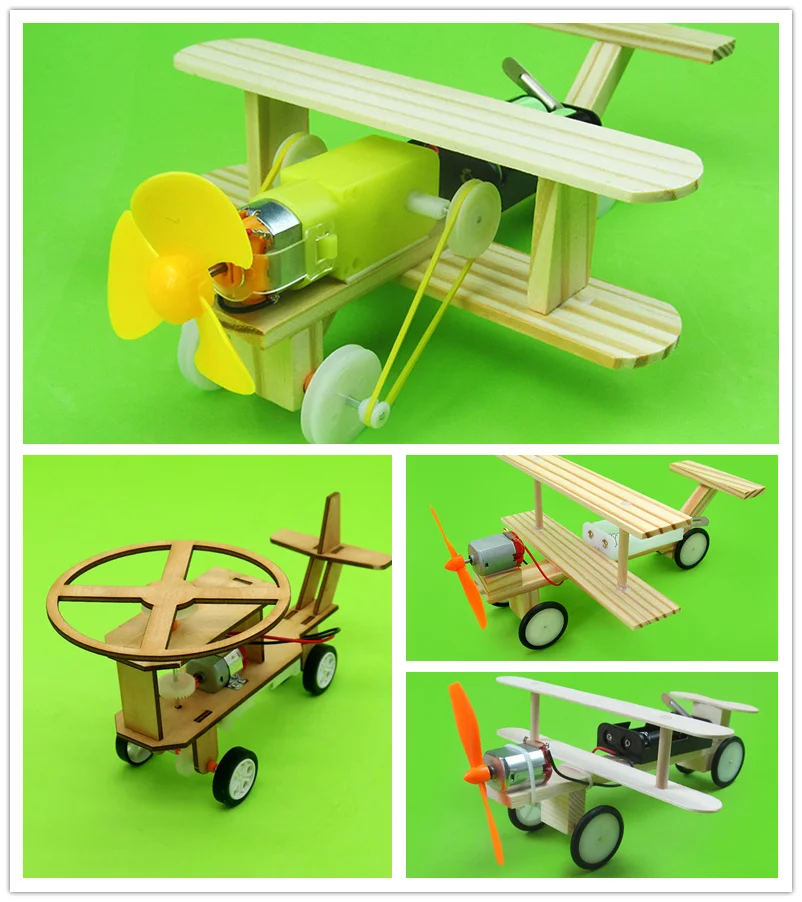 

Free Shipping DIY Science Technology Experiments Airplanes Helicopter Model Taxiing Glider Wind Air Power Wooden Toys Hobbies