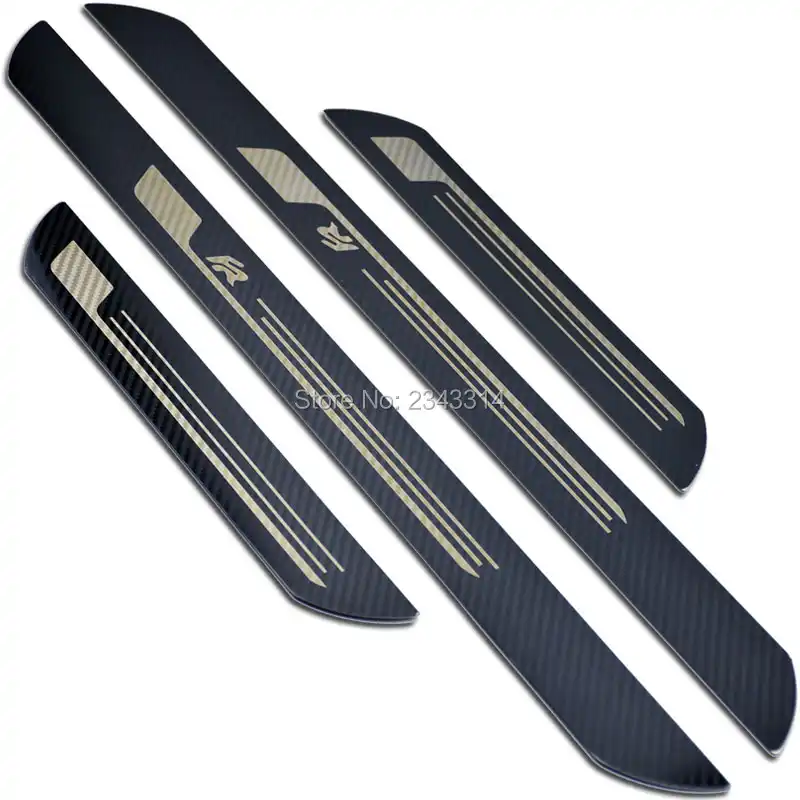 TQGG For SEAT LEON ARONA ATECA IBIZA FR Stainless Steel Car Kick Plates Pedal Plate Protector Door Sill Protector Sticker Threshold Cover Protection Car Accessories