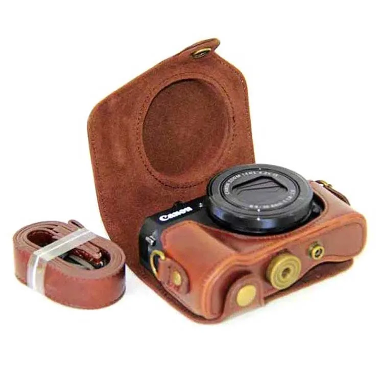 

PU Leather Camera Bag Case Cover For Canon powershot G7XII G7X II G7X Mark II with Shoulder strap 4 Colors Choose