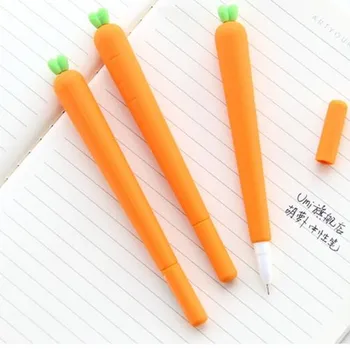 

[4Y4A] 50pcs Vegetables and fruits cute carrot pen cartoon gel pen black ink