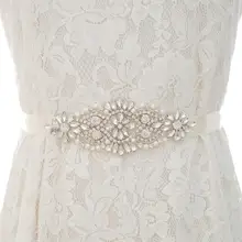 Свадебное платье невесты Пояс Серебряный горный хрусталь свадебный пояс Хрустальный пояс невесты для свадебного платья S105S