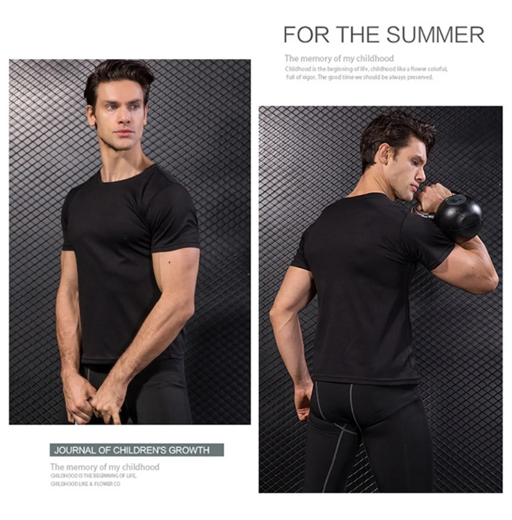 Новая мужская футболка для фитнеса быстросохнущая рубашка для бега Мужская спортивная одежда Спортивная футболка мужская футболка спортивная одежда