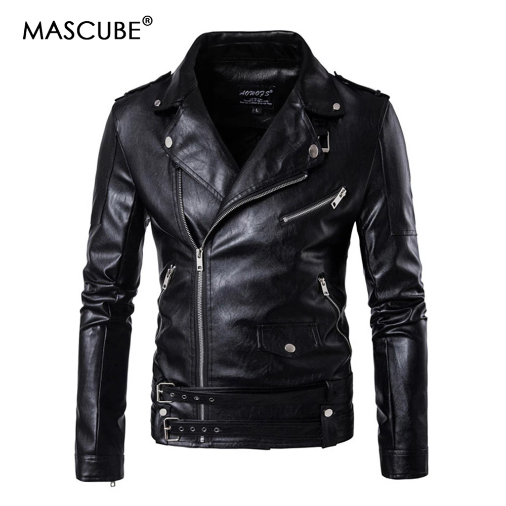 

MASCUBE 2019 Men Leather Jackets Winter Autumn Male motorcycle Biker Jackets Faux Leather Coats Vests jaqueta de couro masculino