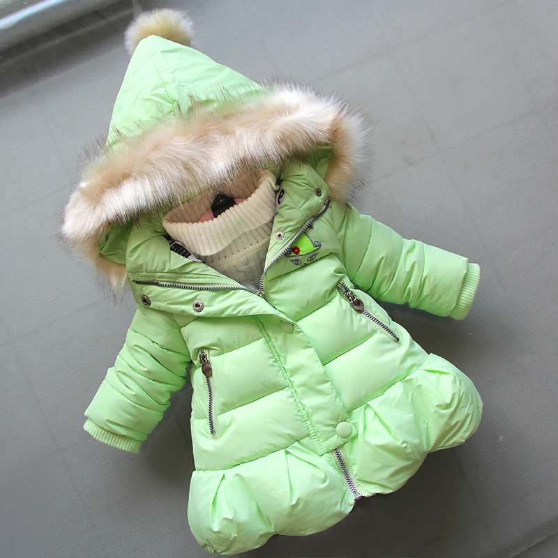 

BibiCola winter girls fashion down jackets kids cotton hooded parkas causal warm sports coats windproof outwear