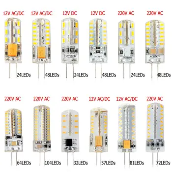 

3W 3.5W 5W 6W 7W 8W 9W SMD3014 G4 LED Lamp DC Silicone Bulb 24/32/48/57/64/72/81/104 LEDs replace 10W 30W 50W Halogen Light