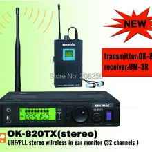 Okmic OK-820TX передатчик UM-3R Lavalier ресивер беспроводное устройство в ухо монитор системы стереонаушники семья Забавный ТВ уши