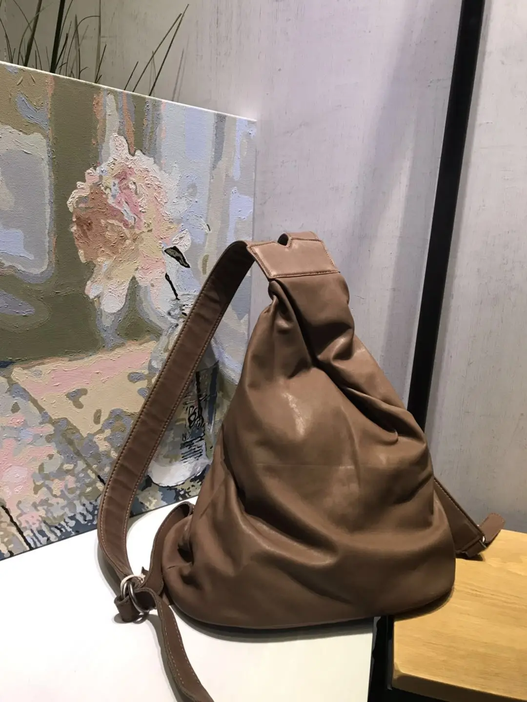 Vendange genuine leather handmade bag women's bag retro casual female backpack 2551 - Цвет: khaki