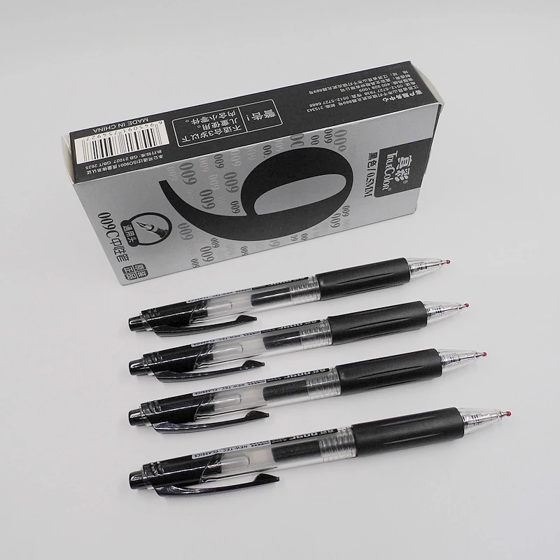 [TrueColor](4 шт./лот) корейские канцелярские принадлежности для школьников, студентов черный 0,5 мм жидкий гель чернильные ручки для письма офисные принадлежности 009C