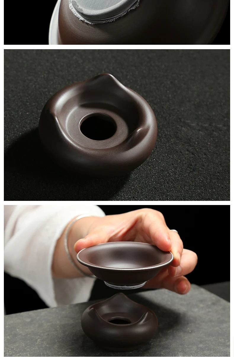 Ситечко для чая Исин, винтажный китайский чайный набор кунг-фу, набор фильтров для кофе ручной работы, керамические фиолетовые глиняные аксессуары для чая