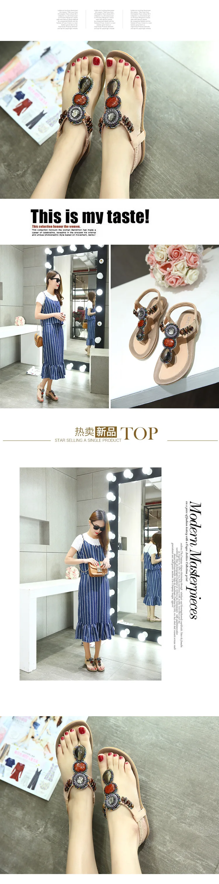 2017 novas sandálias femininas moda chinelos casuais boêmio sapatos planos