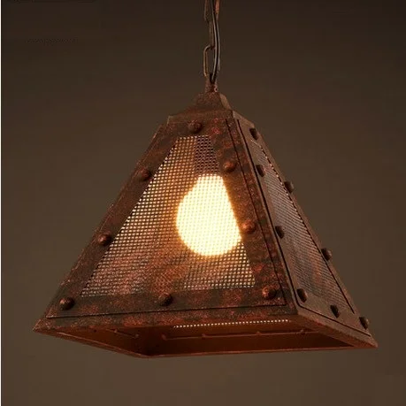 

Retro Loft Style Creative Triangle LED Pendant Light Fixtures Vintage Industrial Lighting For Dining Room Hanging Lamp