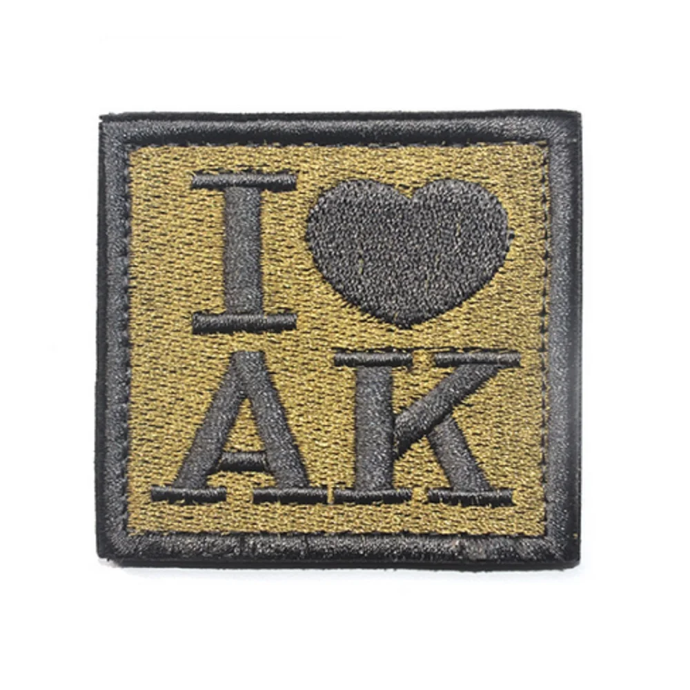 1pcs 3D Embroidery Patches I Love AK Patches Military Patch Cool ...