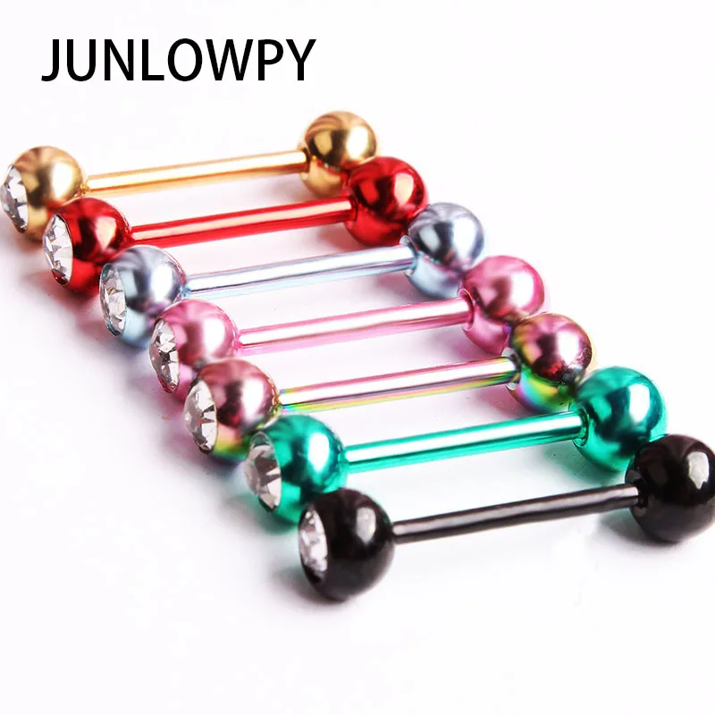 Buy Single gemTongue barbell ring wholesale 50pcs/lot